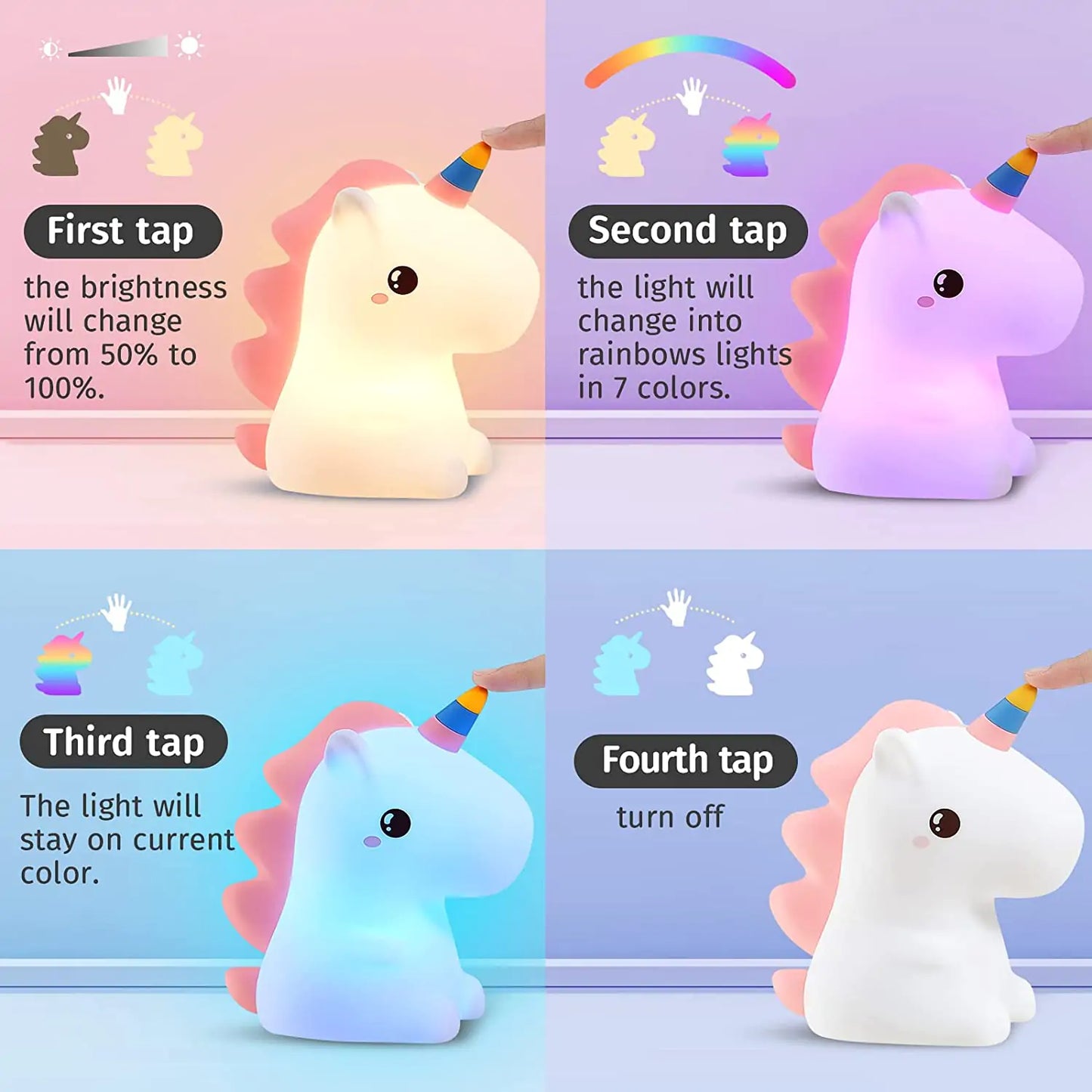 Cute Unicorn Plush Night Light