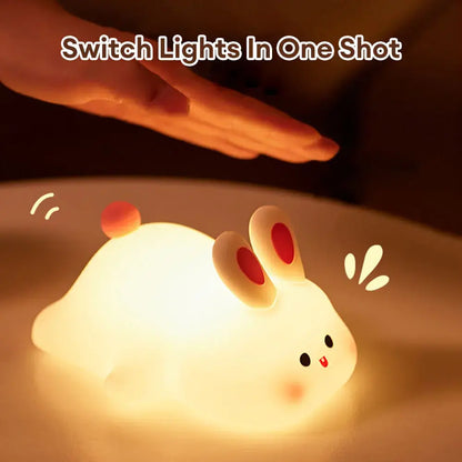 Cute Silicone Rabbit Bedside Light
