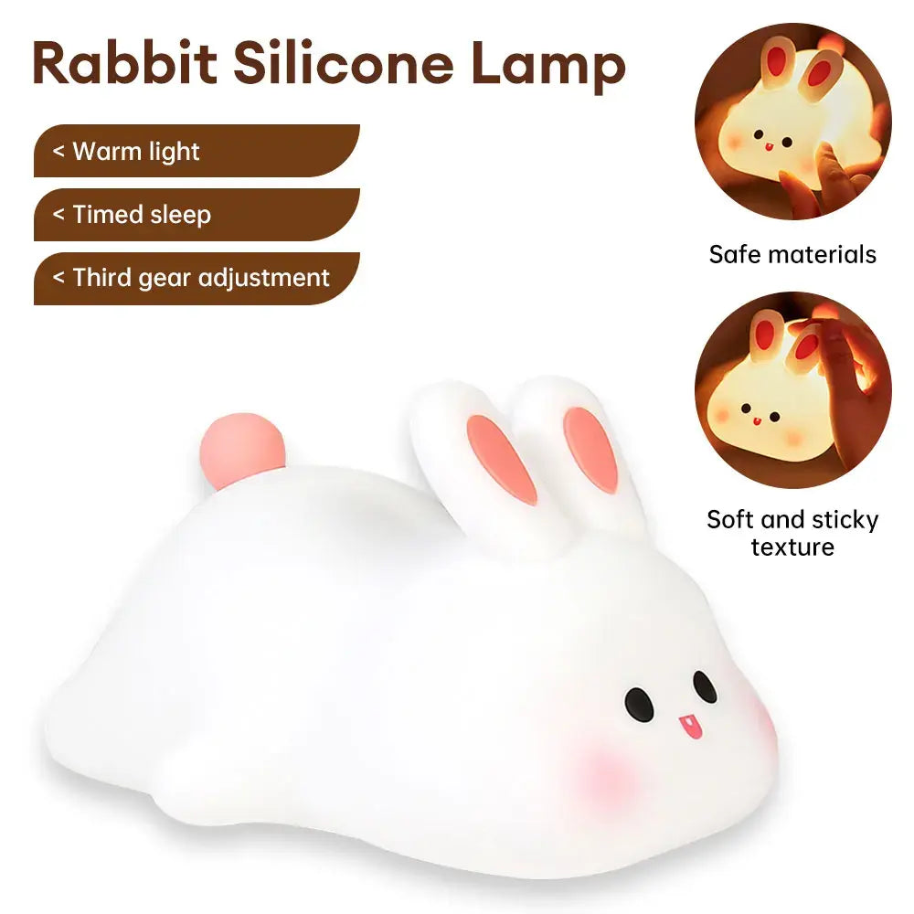 Cute Silicone Rabbit Bedside Light