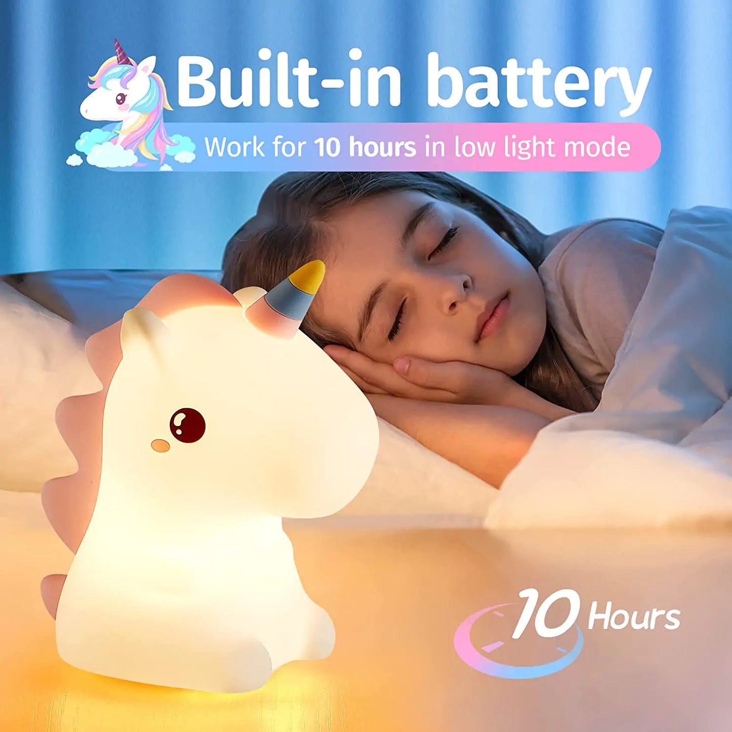 Cute Unicorn Plush Night Light