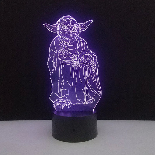 Colorful Yoda 3D LED Night Lamp