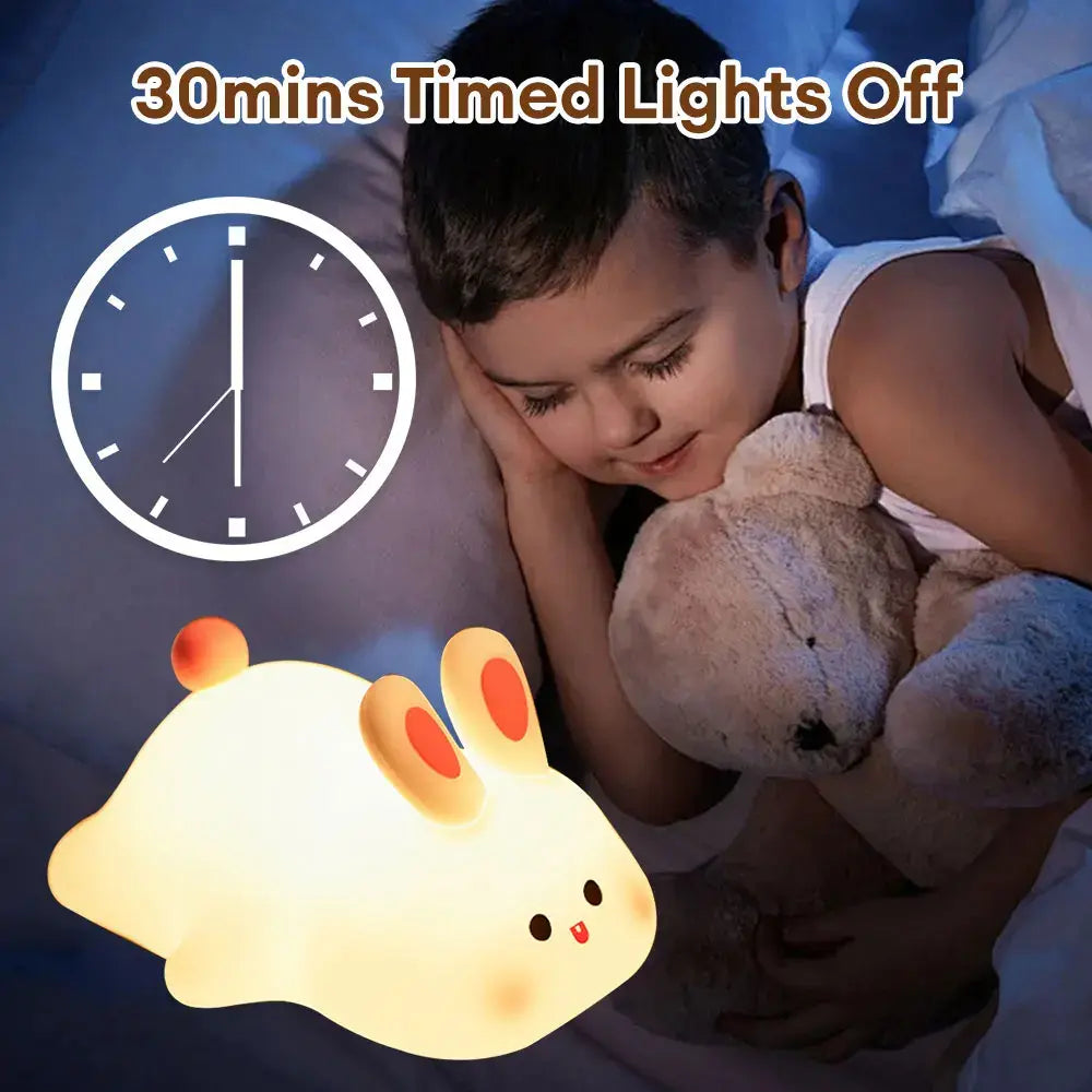 Cute Silicone Rabbit Bedside Light