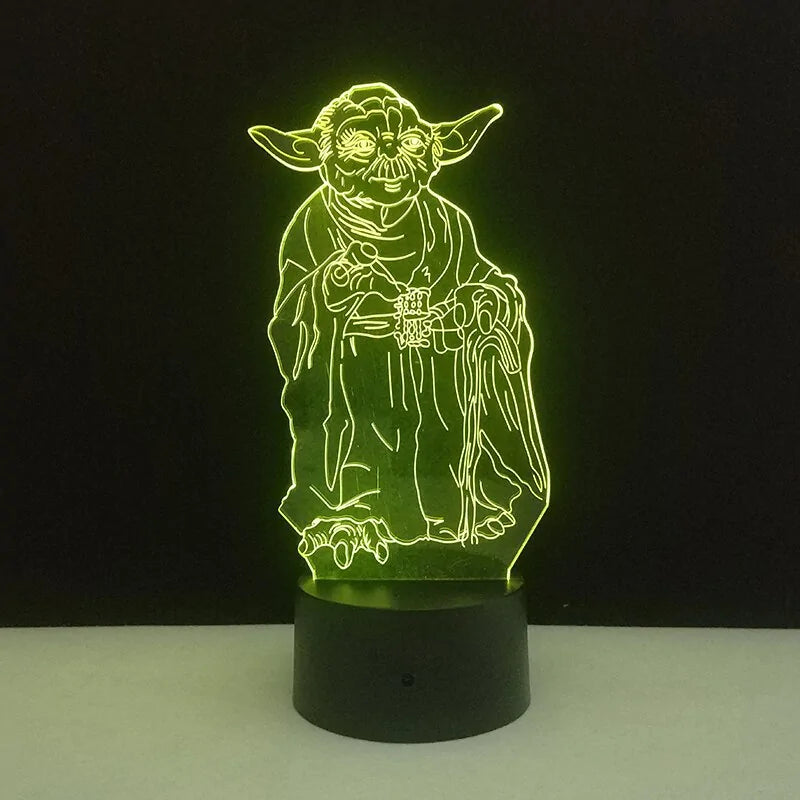Colorful Yoda 3D LED Night Lamp