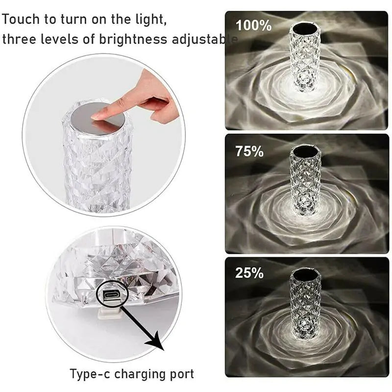 Radiant Crystal LED Lamp