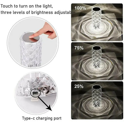 Radiant Crystal LED Lamp