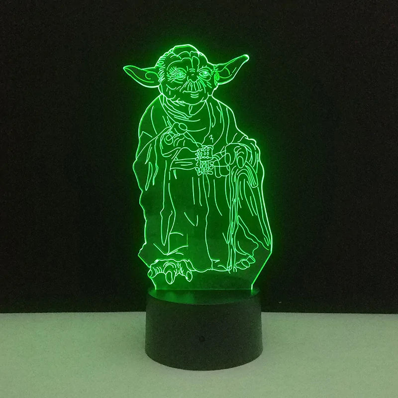 Colorful Yoda 3D LED Night Lamp