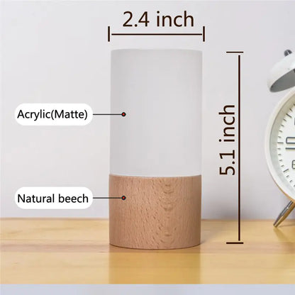 Simple Solid Wood Nursery LED Table Lamp