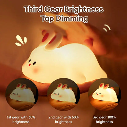 Cute Silicone Rabbit Bedside Light