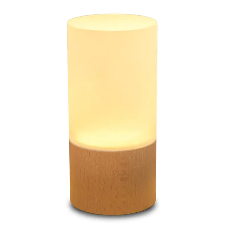 Simple Solid Wood Nursery LED Table Lamp