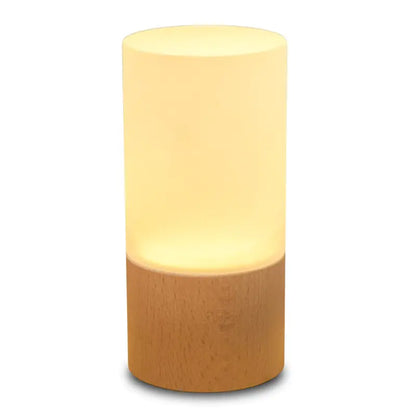 Simple Solid Wood Nursery LED Table Lamp